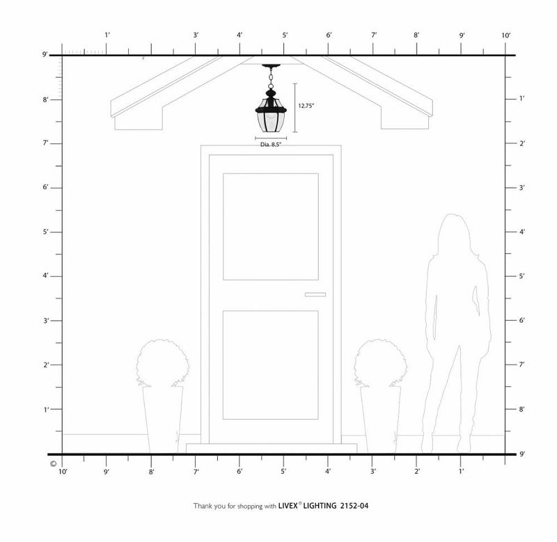 Livex Lighting 2152-03 Monterey 1-Light Outdoor Hanging Lantern, White - Image 5